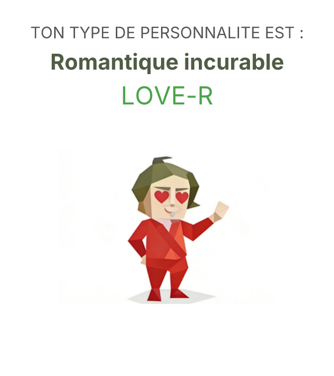 SBTI illustration du type de personnalité pour LOVE-R Romantique incurable