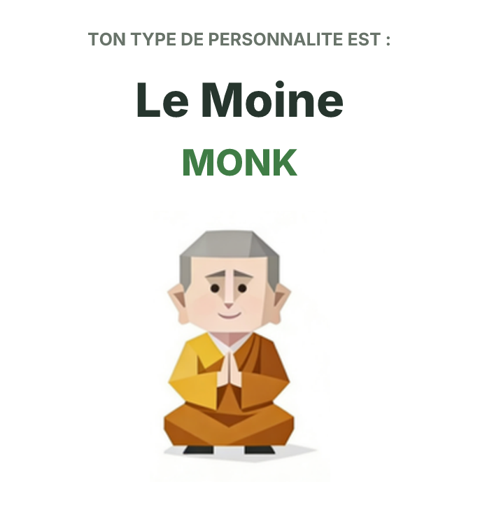 Illustration SBTI du type MONK Le Moine