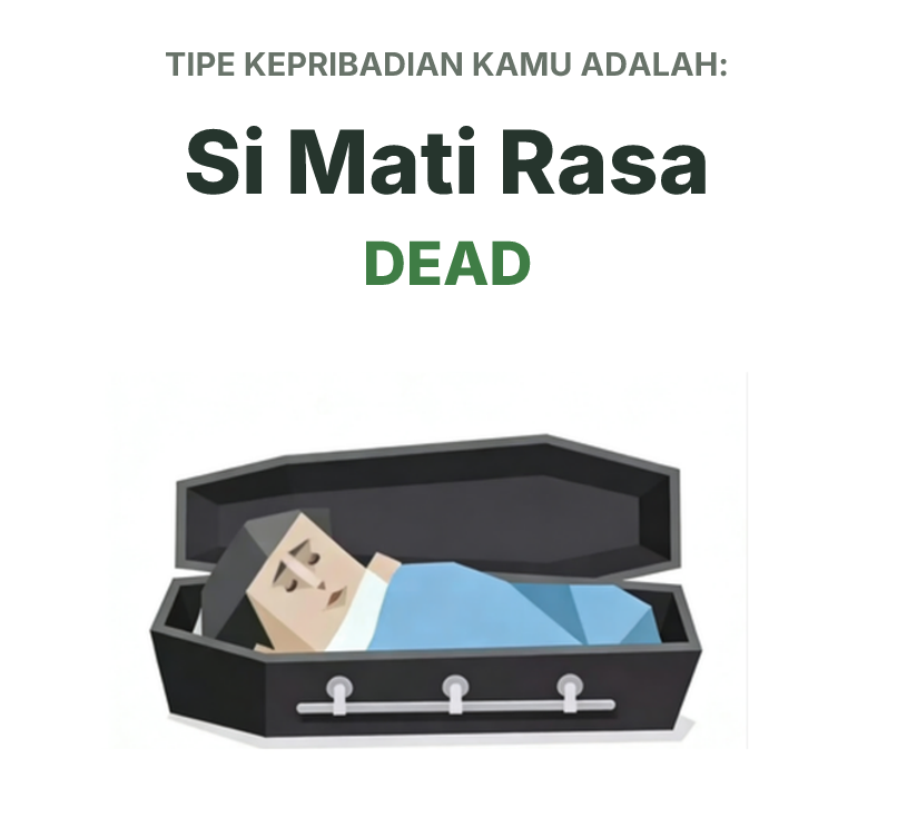 Ilustrasi tipe kepribadian SBTI DEAD Si Mayat Hidup