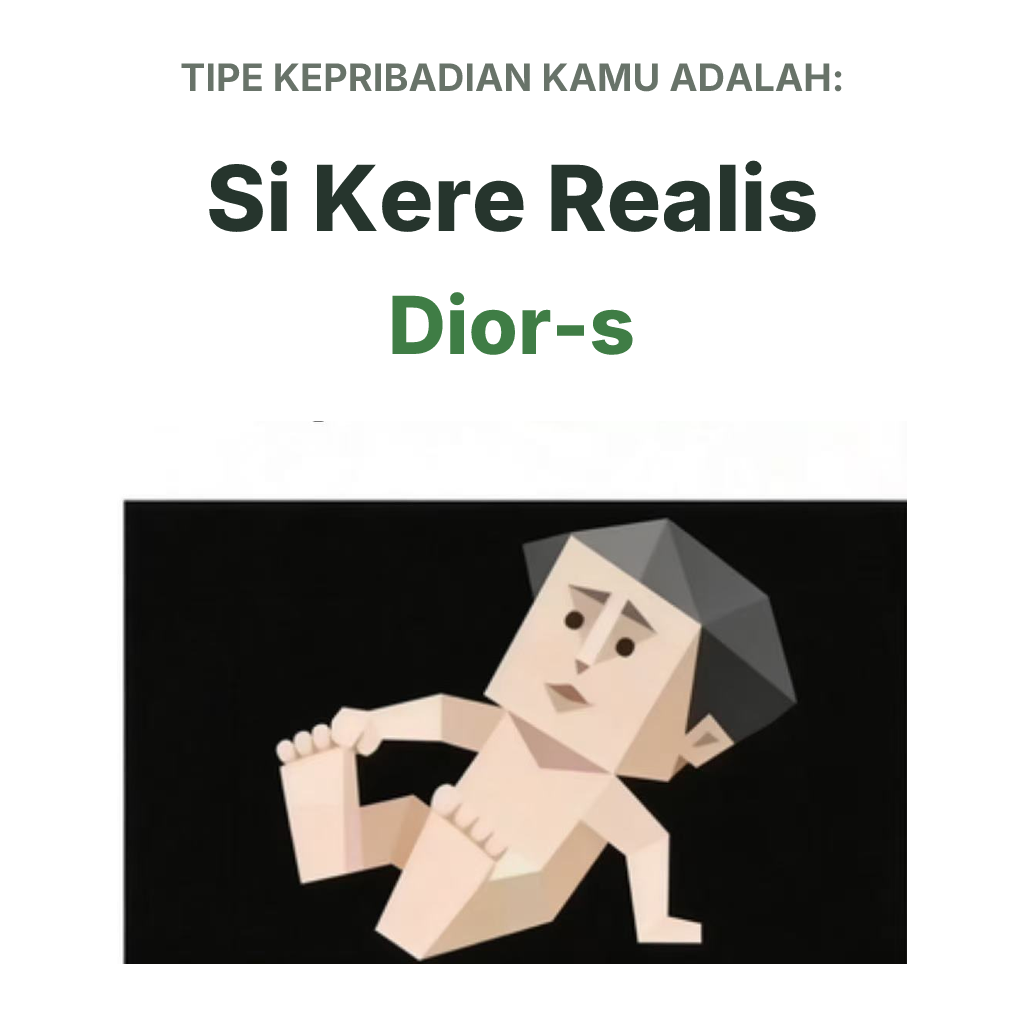 Ilustrasi tipe kepribadian SBTI Dior-s Si Loser