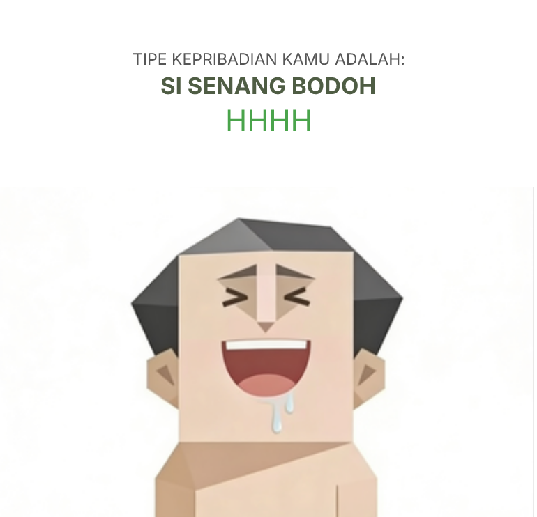 Ilustrasi tipe kepribadian tes sbti HHHH bodoh