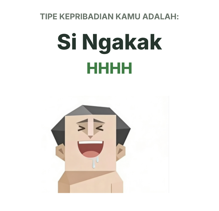 Ilustrasi tipe kepribadian SBTI HHHH Si Ngakak