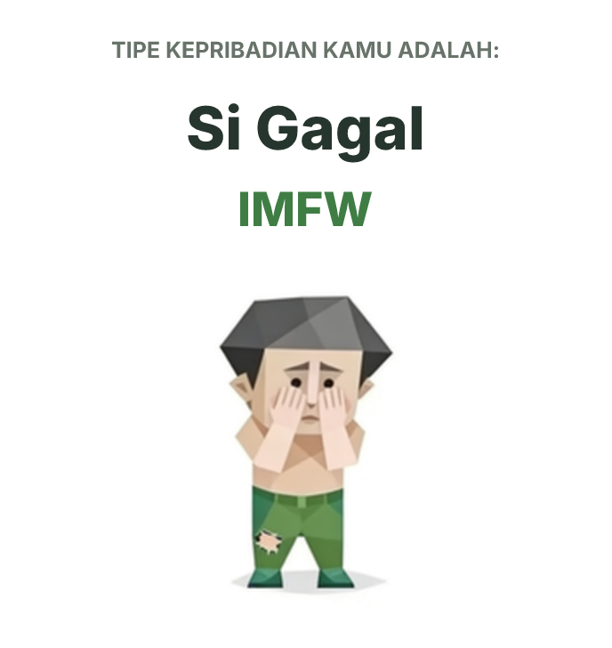 Ilustrasi tipe kepribadian SBTI IMFW Si Gagal