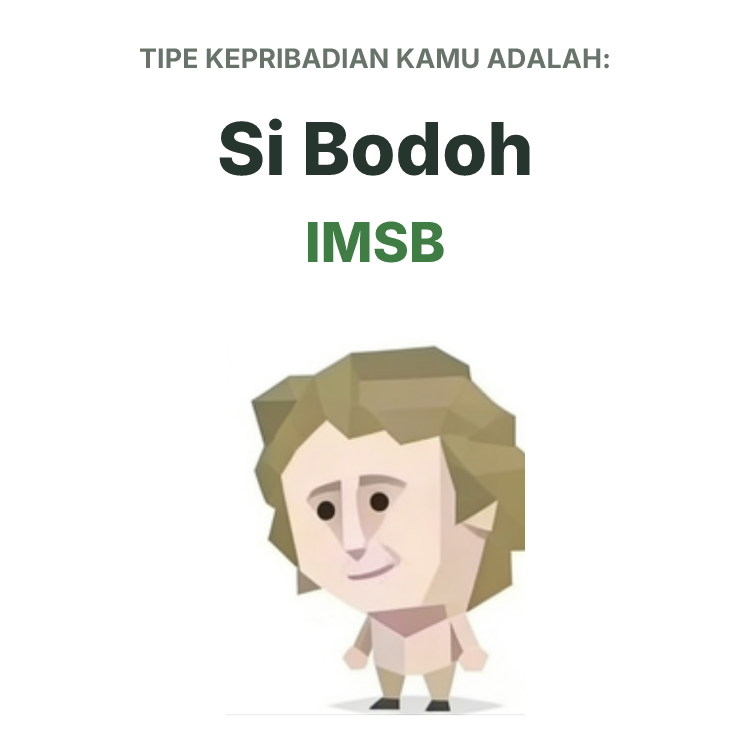 Ilustrasi tipe kepribadian SBTI IMSB Si Bodoh
