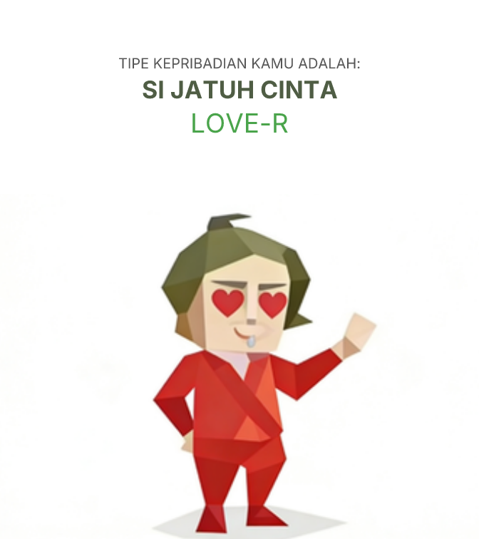 Ilustrasi tipe kepribadian tes sbti LOVE-R Penuh semangat
