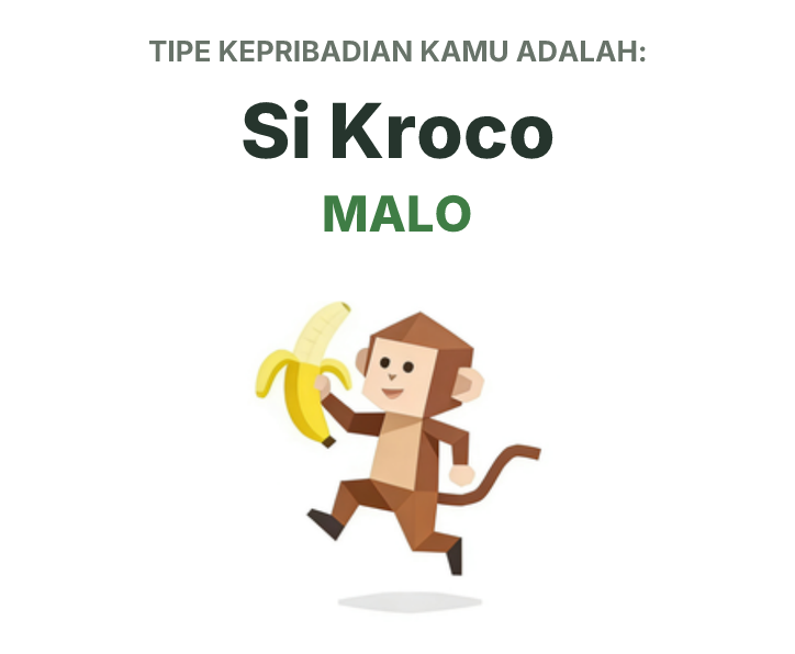 Ilustrasi tipe kepribadian SBTI MALO Si Kroco