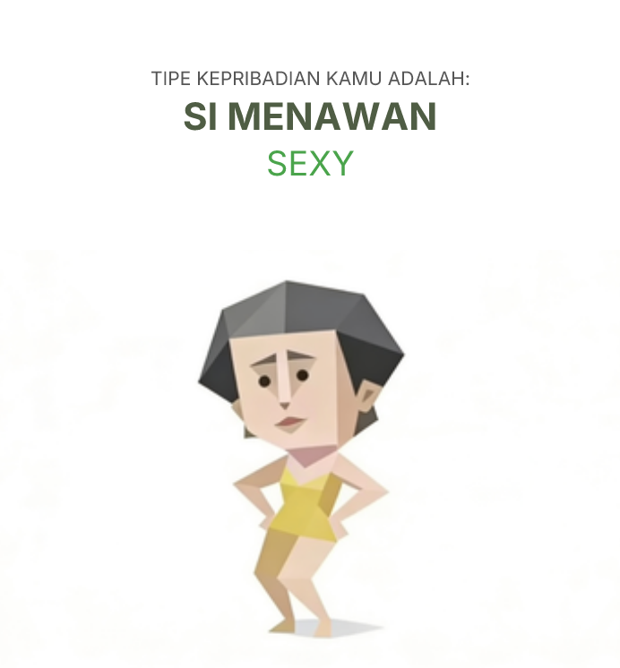 Ilustrasi tipe kepribadian tes sbti SEXY cantik