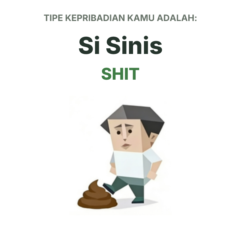 Ilustrasi tipe kepribadian SBTI SHIT Si Sinis