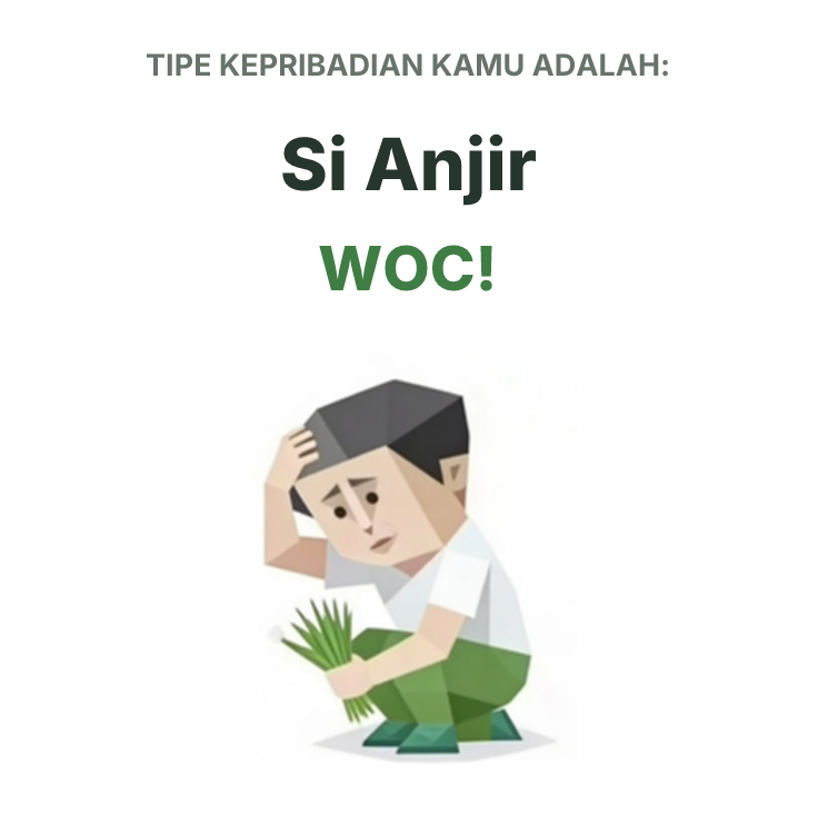Ilustrasi tipe kepribadian SBTI WOC! Si Anjir