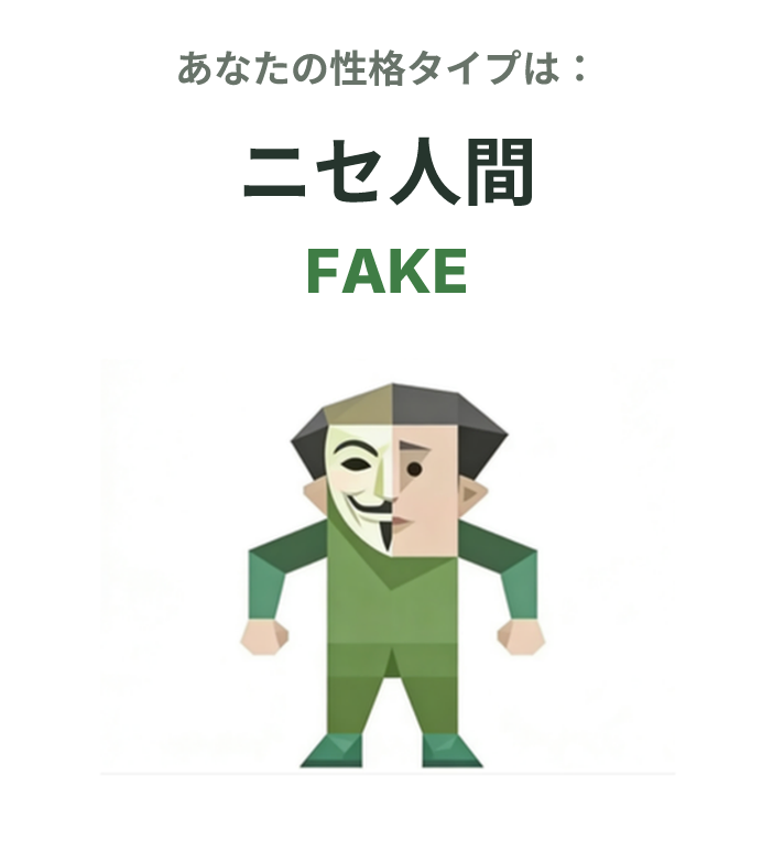 FAKE の SBTI タイプイラスト、ニセ人間