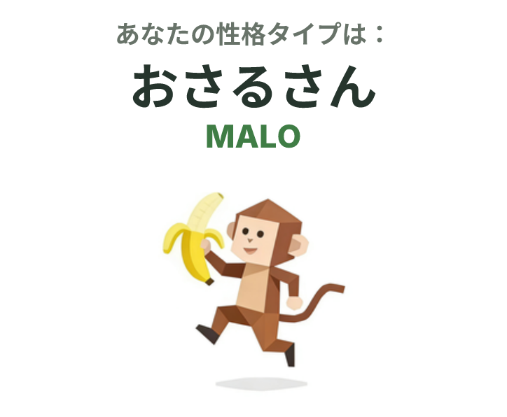 MALO の SBTI タイプイラスト、おさるさん