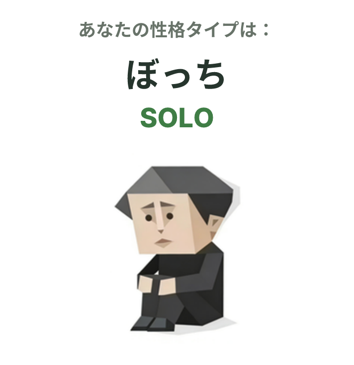 SOLO の SBTI タイプイラスト、ぼっち