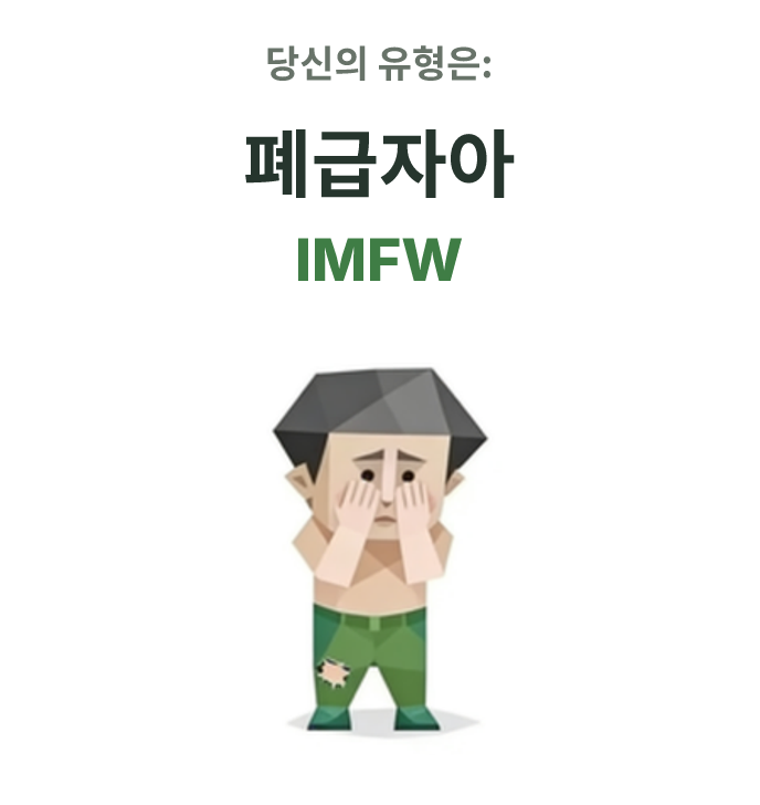 IMFW SBTI 성격 유형 일러스트, 폐급자아