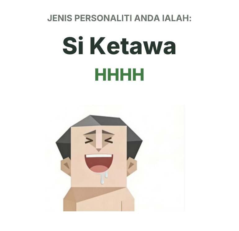 Ilustrasi jenis personaliti SBTI HHHH Si Gelak Habis