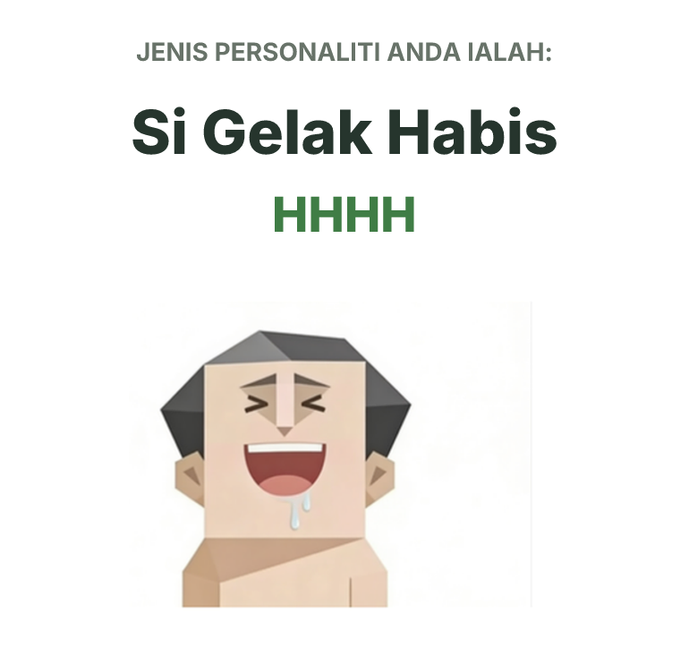 Ilustrasi jenis personaliti SBTI HHHH Si Gelak Habis