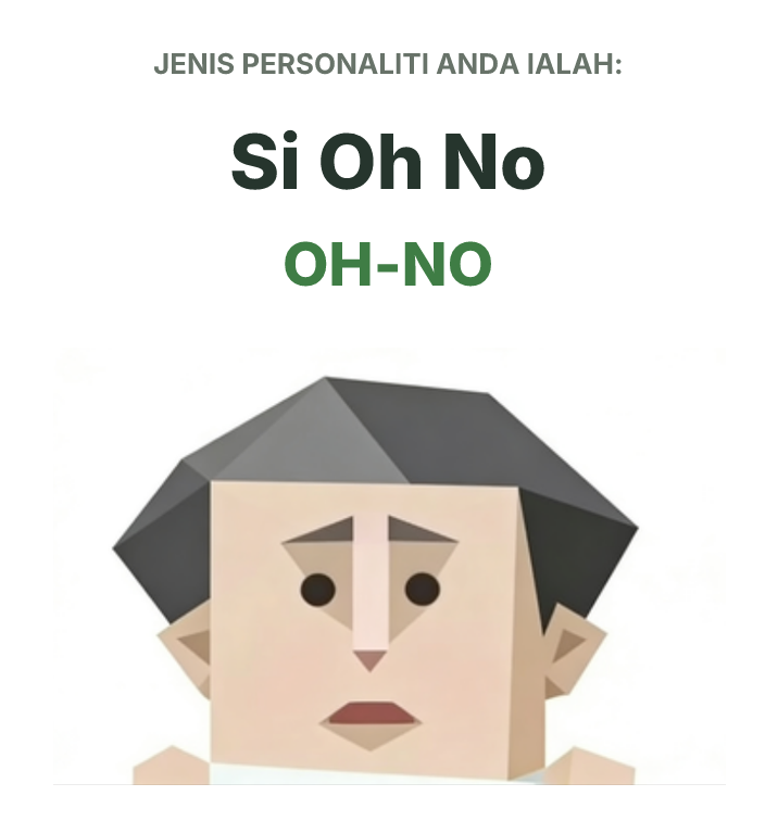 Ilustrasi jenis personaliti SBTI OH-NO Si Oh No