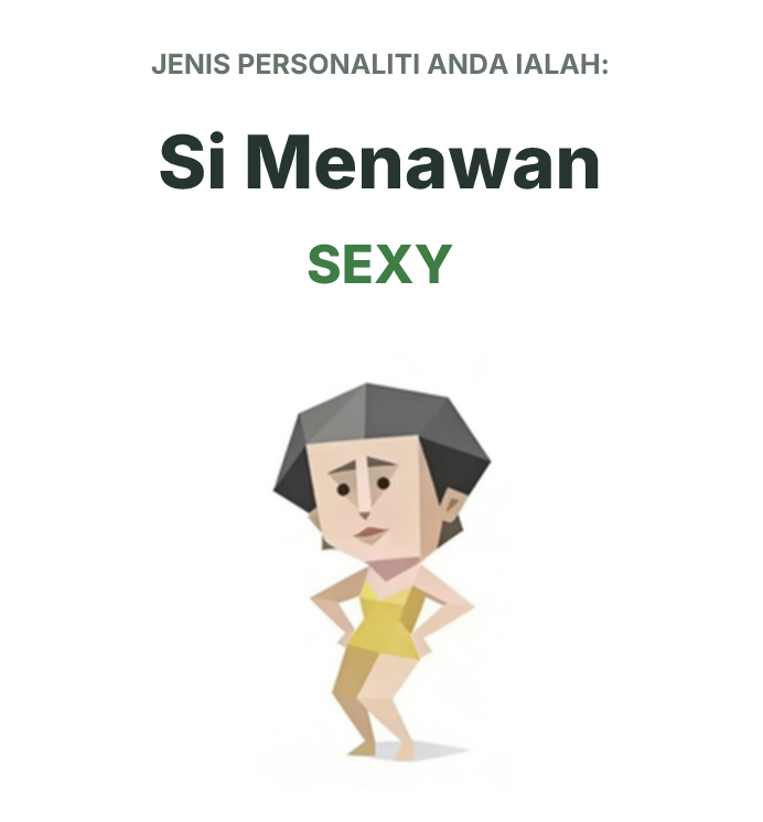 Ilustrasi jenis personaliti SBTI SEXY Si Hottie
