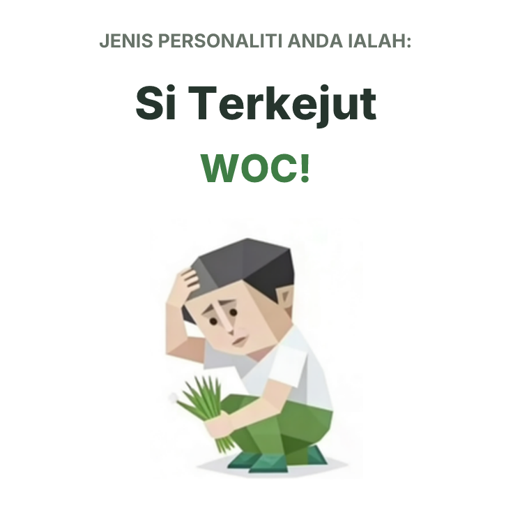 Ilustrasi jenis personaliti SBTI WOC! Si Terkejut