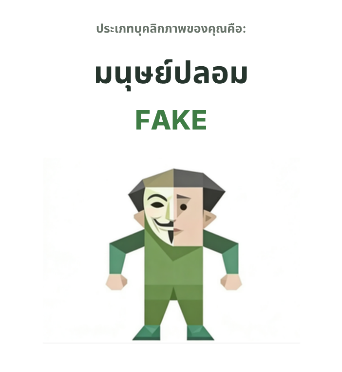ภาพประกอบประเภทบุคลิกภาพ SBTI FAKE มนุษย์ปลอม