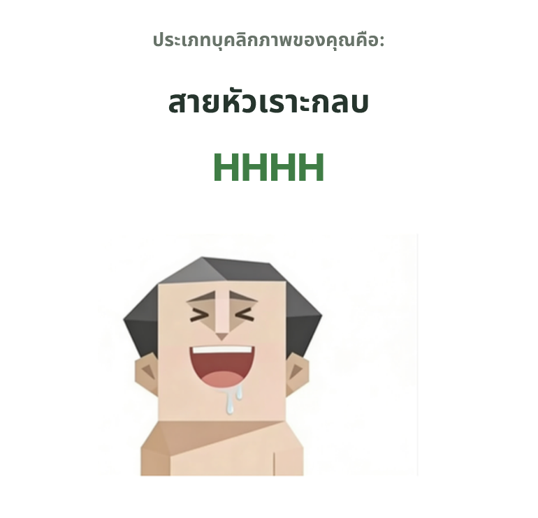 ภาพประกอบประเภทบุคลิกภาพ SBTI HHHH สายหัวเราะกลบ