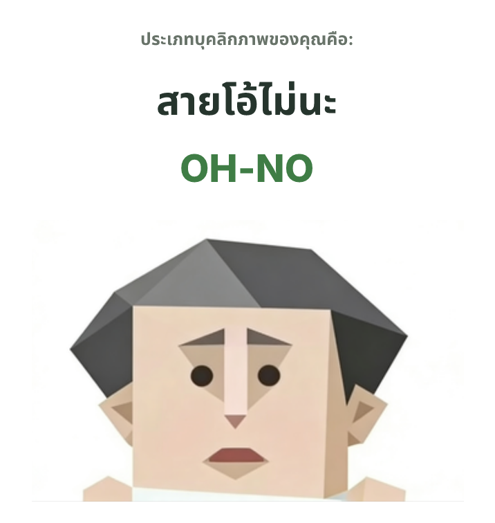 ภาพประกอบประเภทบุคลิกภาพ SBTI OH-NO สายโอ้ไม่นะ