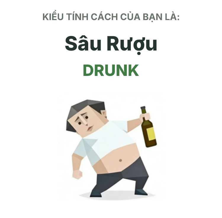 Hình minh họa kiểu SBTI DRUNK Hệ Sâu Rượu
