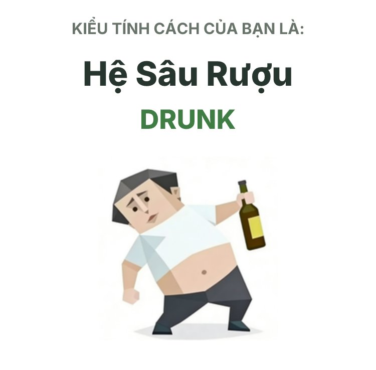 Hình minh họa kiểu SBTI DRUNK Hệ Sâu Rượu