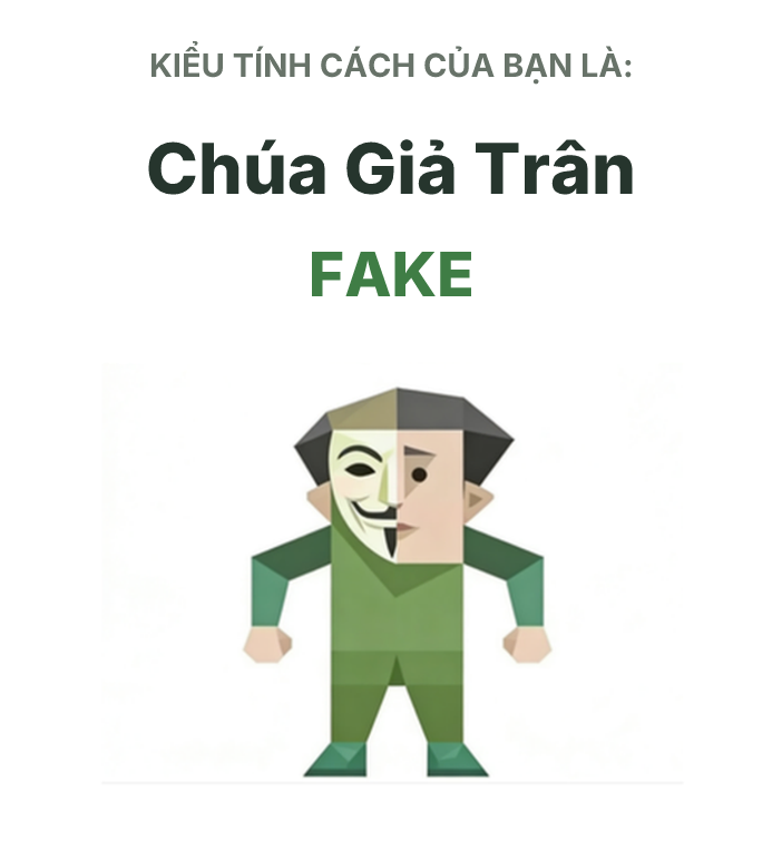 Hình minh họa kiểu SBTI FAKE Thánh Giả Trân