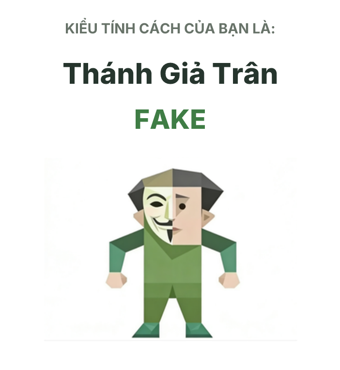 Hình minh họa kiểu SBTI FAKE Thánh Giả Trân