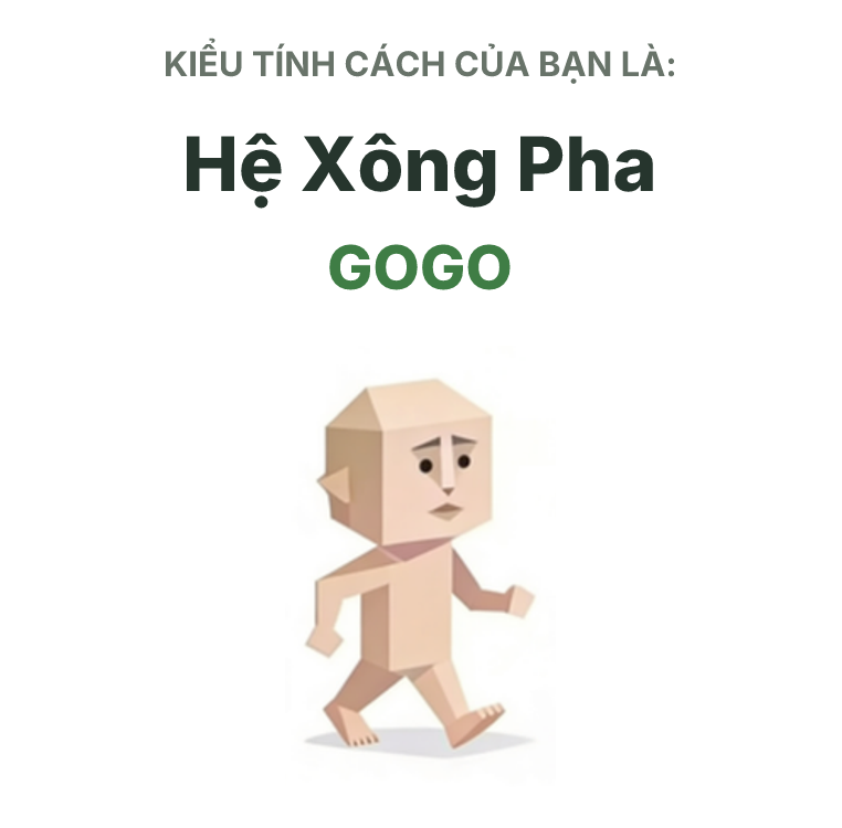 Hình minh họa kiểu SBTI GOGO Hệ Xông Pha