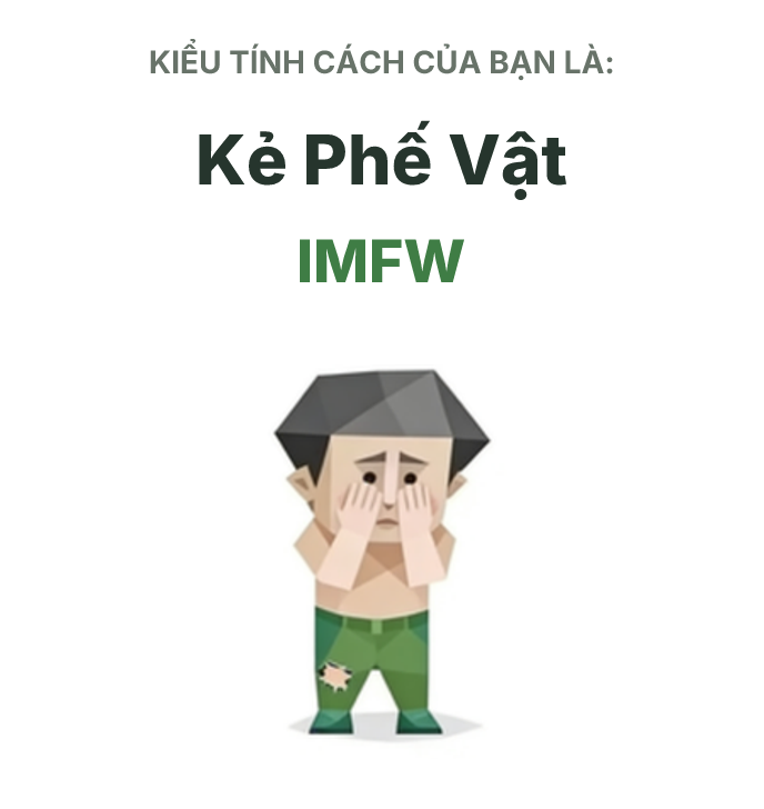 Hình minh họa kiểu SBTI IMFW Kẻ Phế Vật