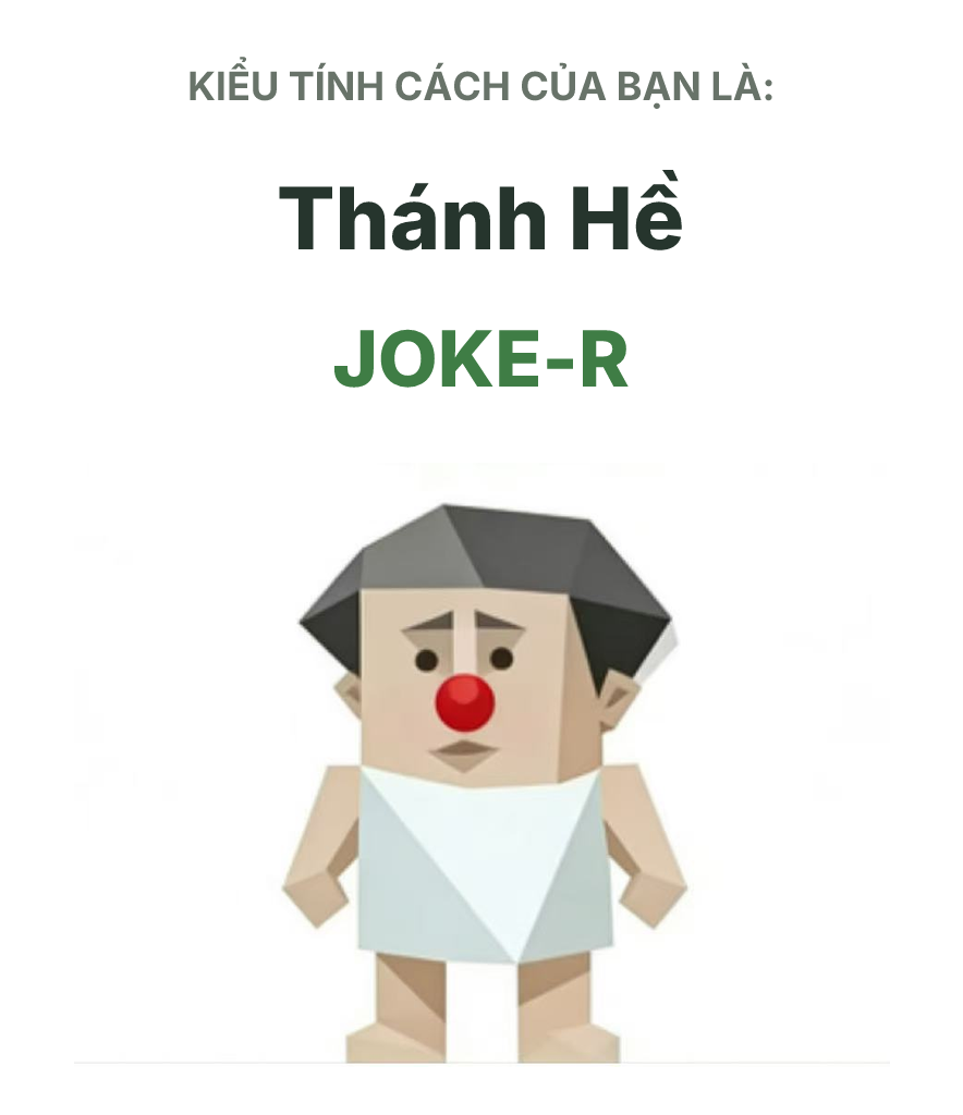 Hình minh họa kiểu SBTI JOKE-R Thánh Hề