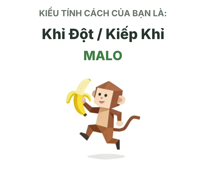 Hình minh họa kiểu SBTI MALO Hệ Khỉ