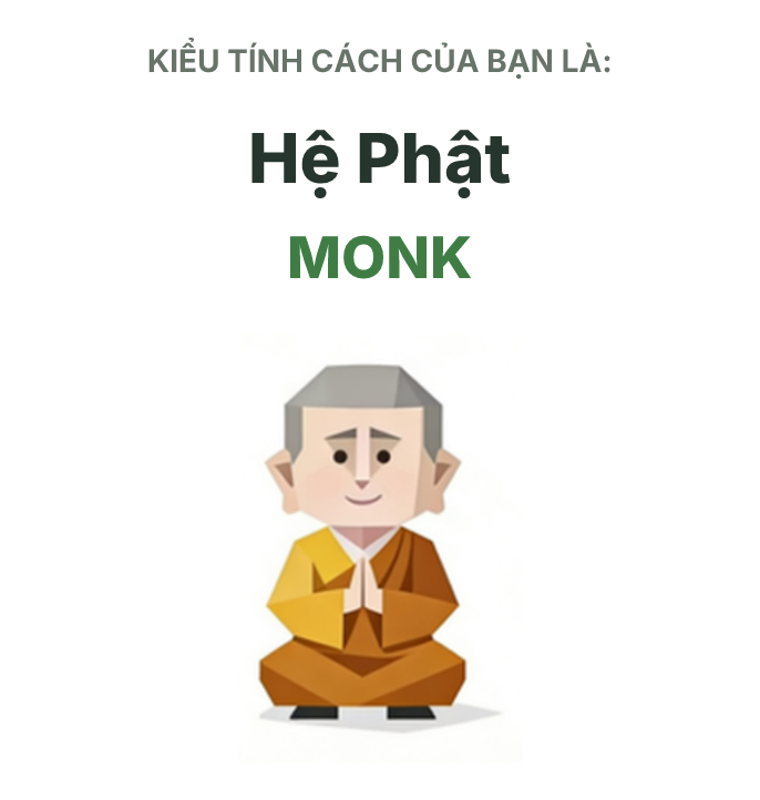 Hình minh họa kiểu SBTI MONK Hệ Phật