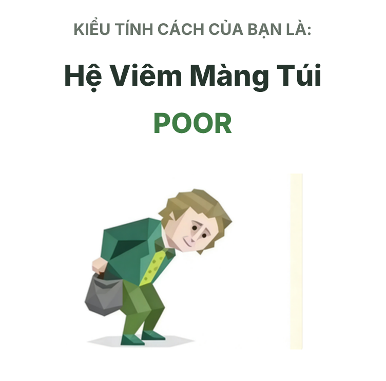 Hình minh họa kiểu SBTI POOR Hệ Viêm Màng Túi