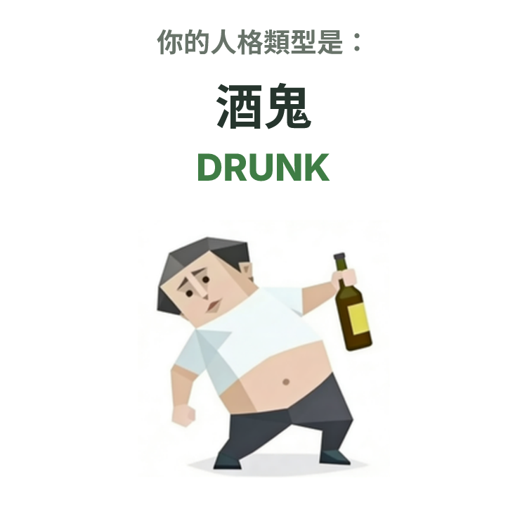 DRUNK SBTI 人格類型插圖,酒鬼