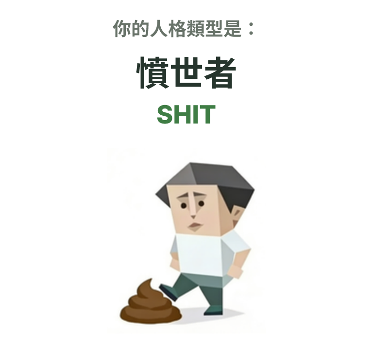 SHIT SBTI 人格類型插圖,憤世者