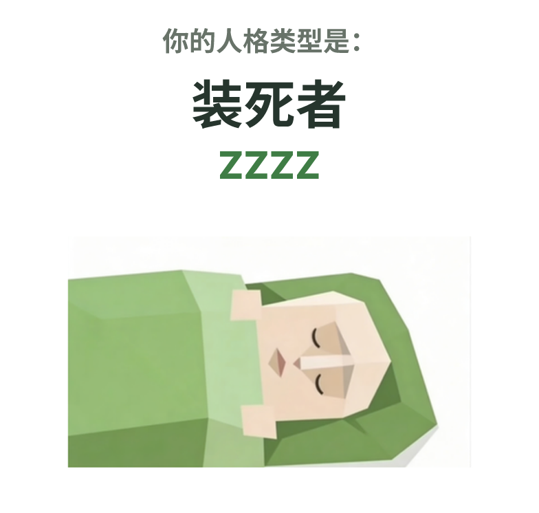 ZZZZ SBTI 人格类型插图,装死者